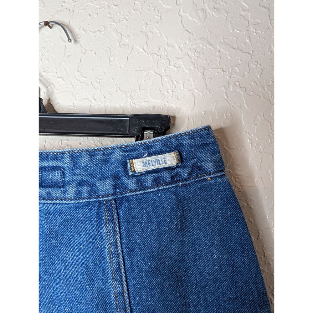 Brandy Melville Denim Mini Skirt Snap Front Button 100% Cotton Size 26 Small - Picture 8 of 10